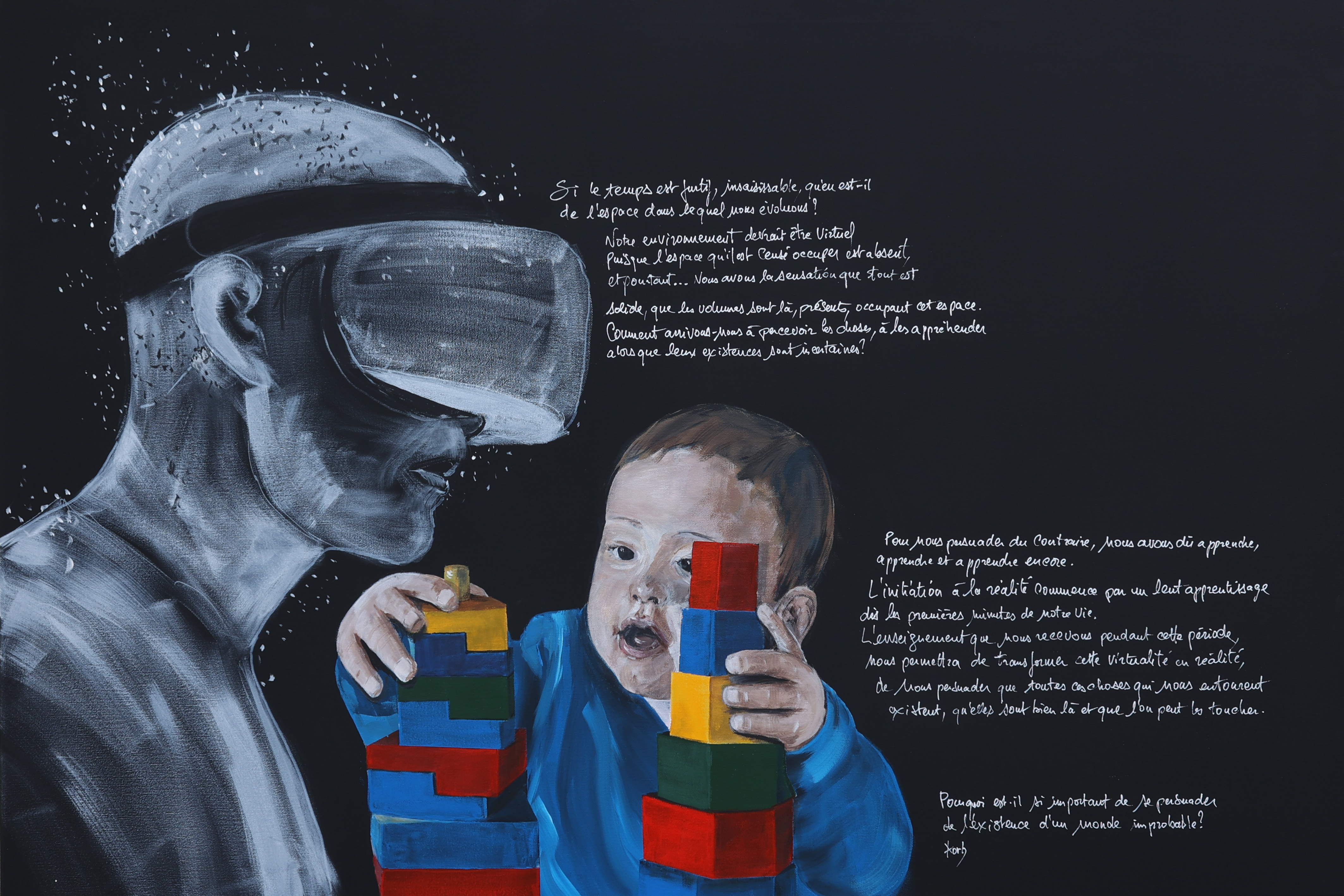 L'apprentissage, peinture de KORB